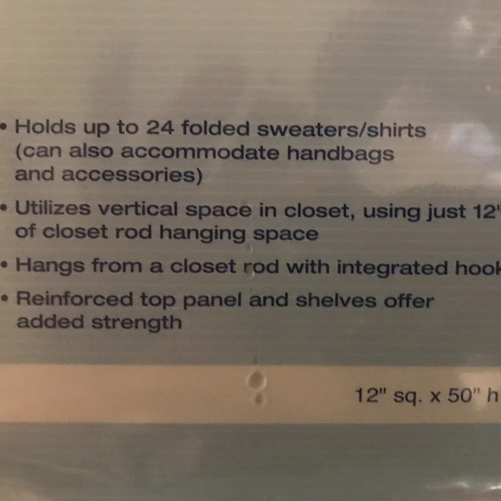 NIP 6-Compartment Hanging Sweater Organizer